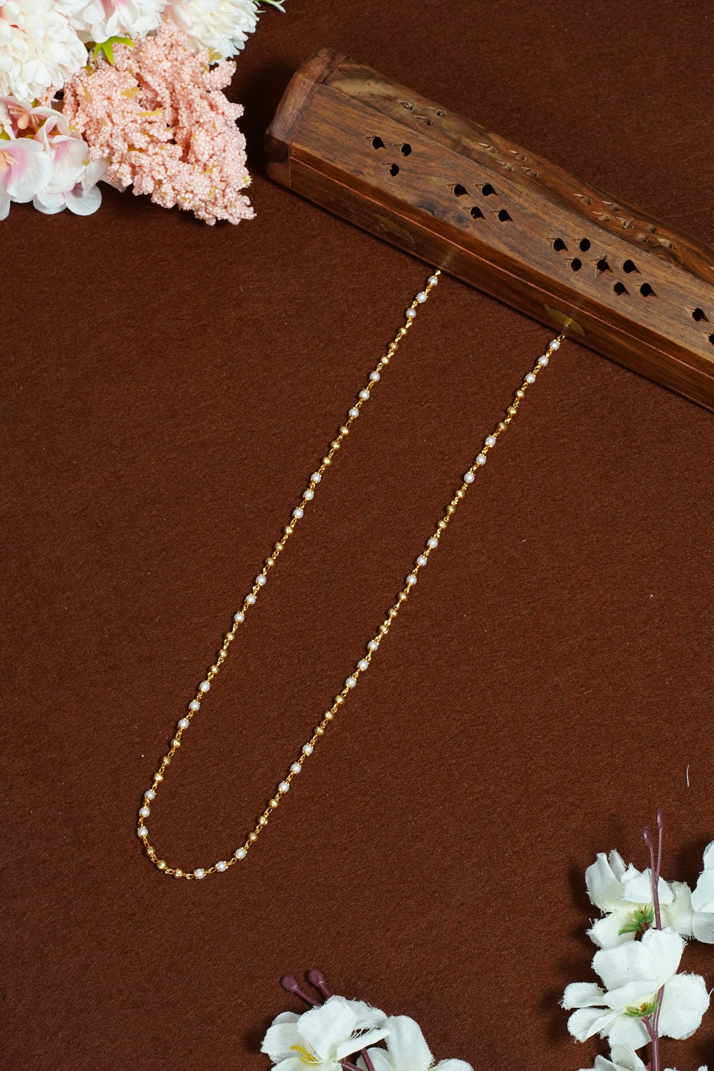 Gold & muthu ball chain