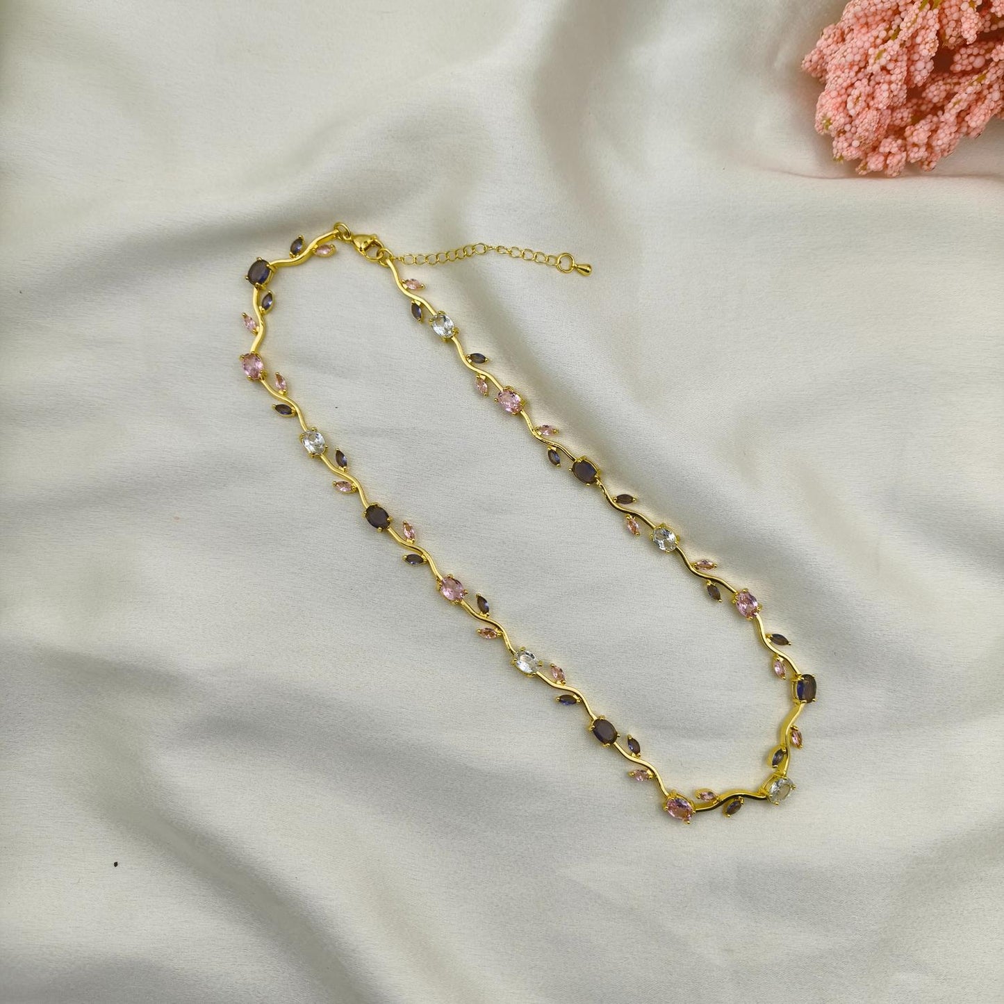 Tulip purple anti tarnish chain