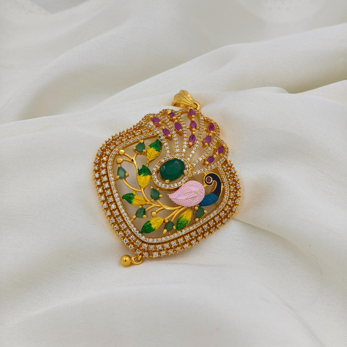 Heritage peacock pendant