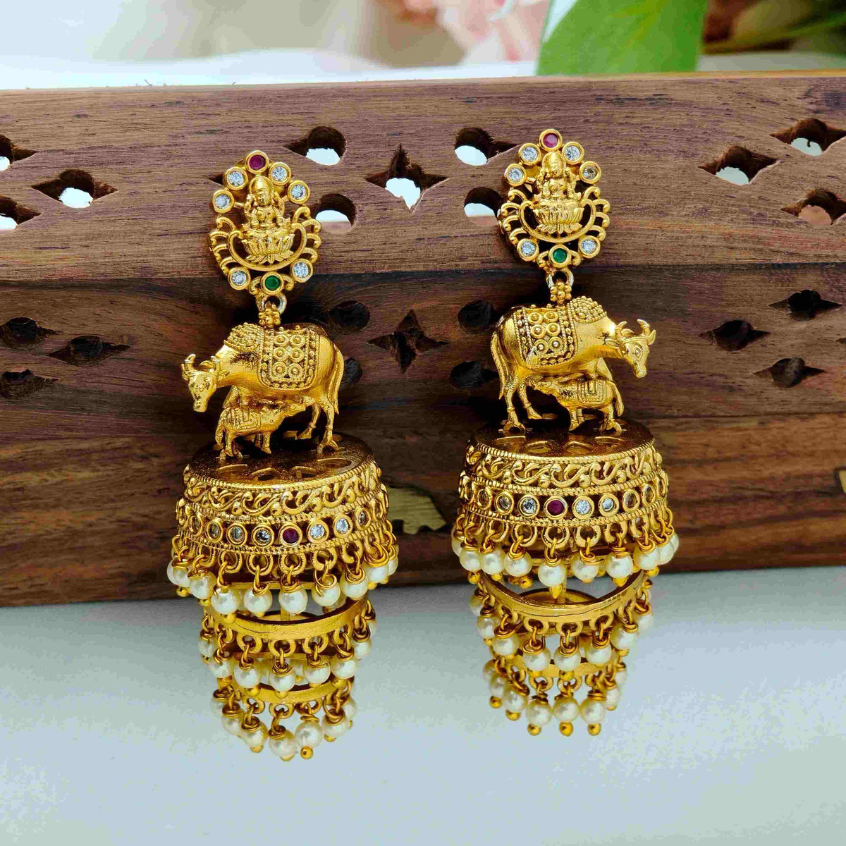 Cow calf multi layer jhumka