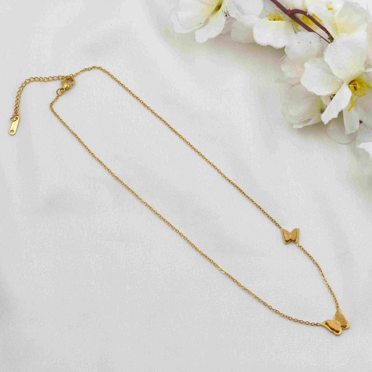 2 butterfly anti tarnish chain