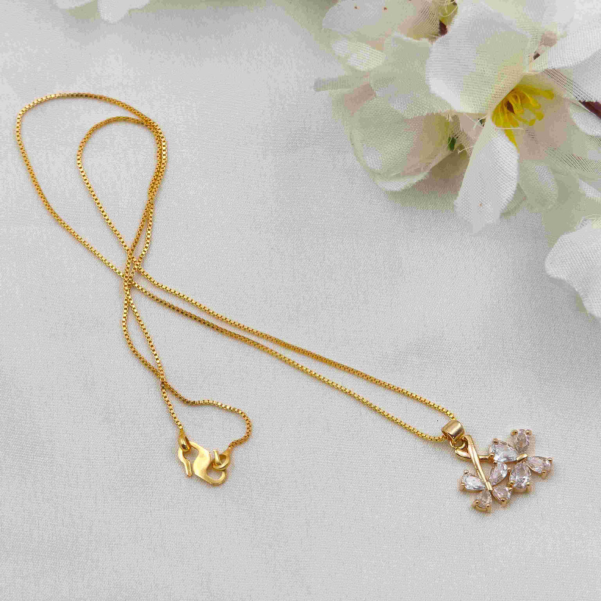 2 flower Anti tarnish chain