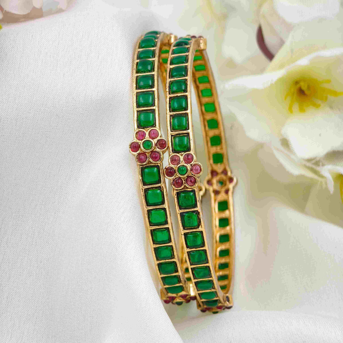 Green kemp Floral bangle