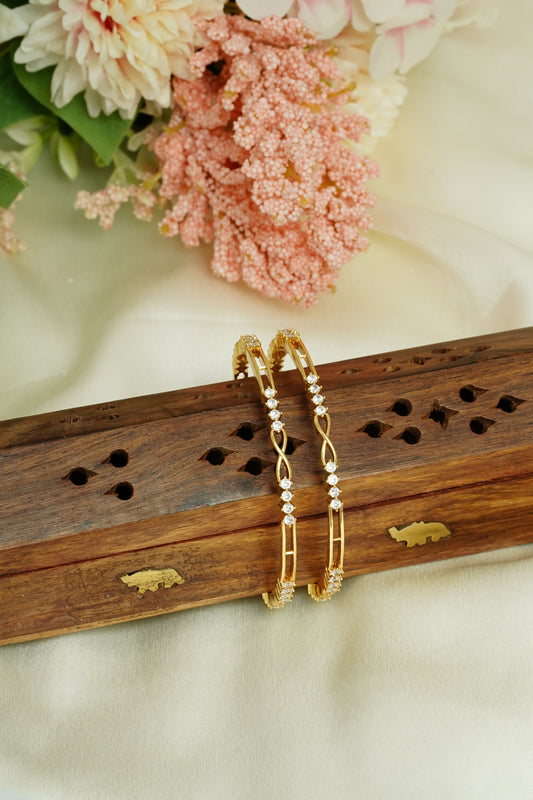 Infinity diamond bangle