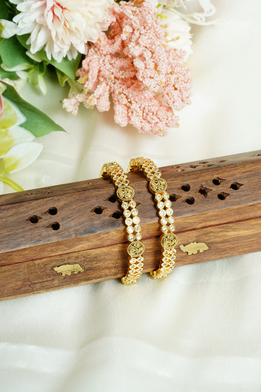 Two layer laskhmi stone bangle