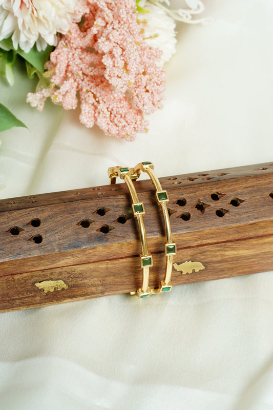 Green block bangle