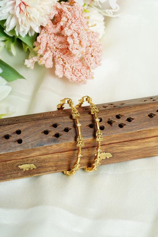 White stone lakshimi bangle