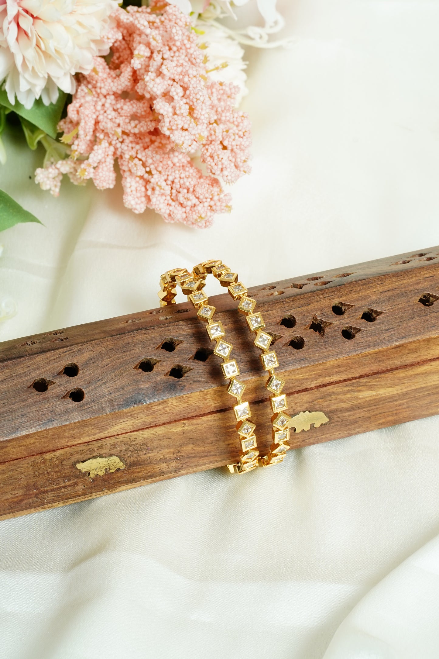 Diamond square bangle