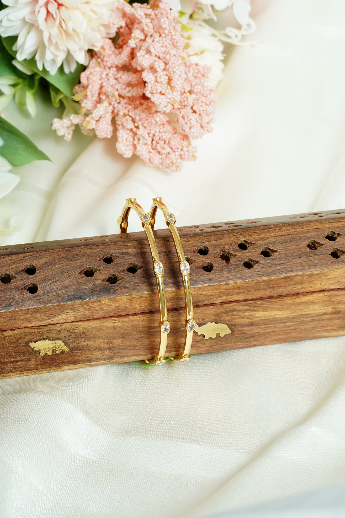 White stone  kundan bangle