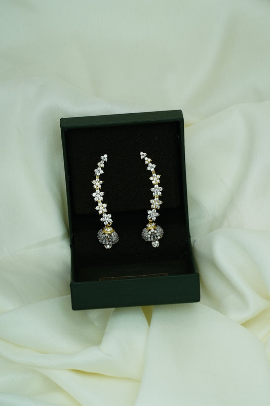 Elegant flower jhumka earcuff