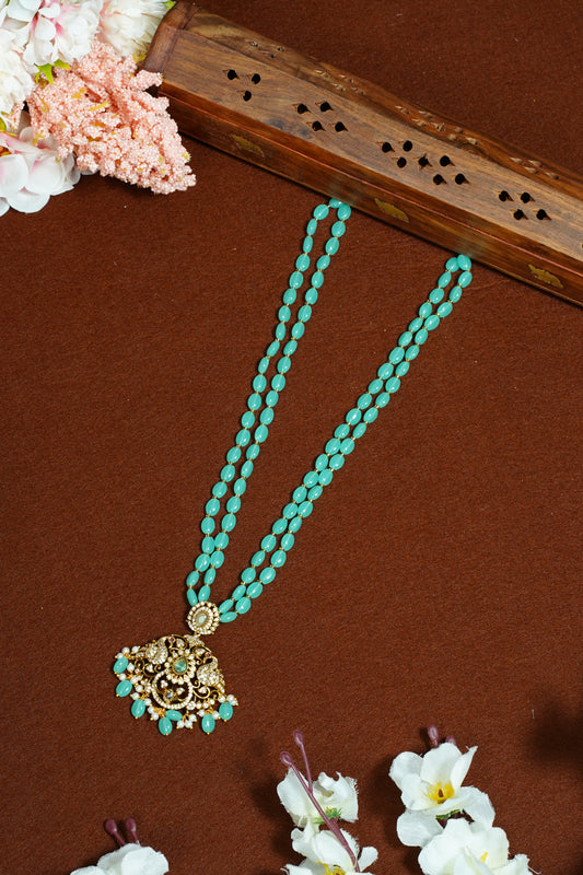 Two layer peacock beads chain