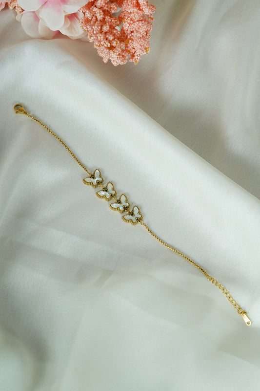 Four butterfly chain bracelet