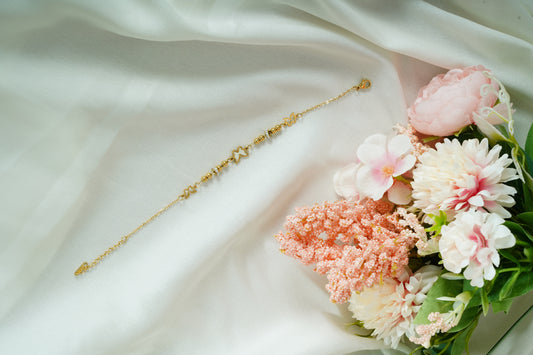 Butterfly Gold Beads Bracelet