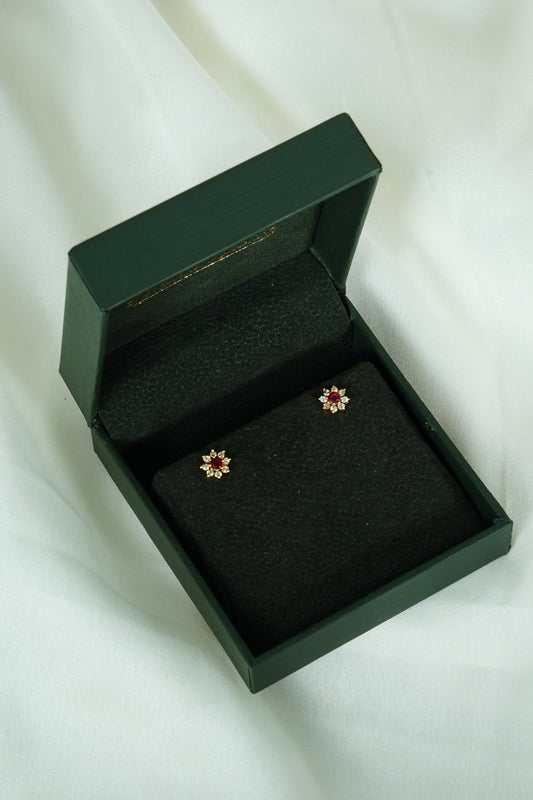 Ruby with White flower