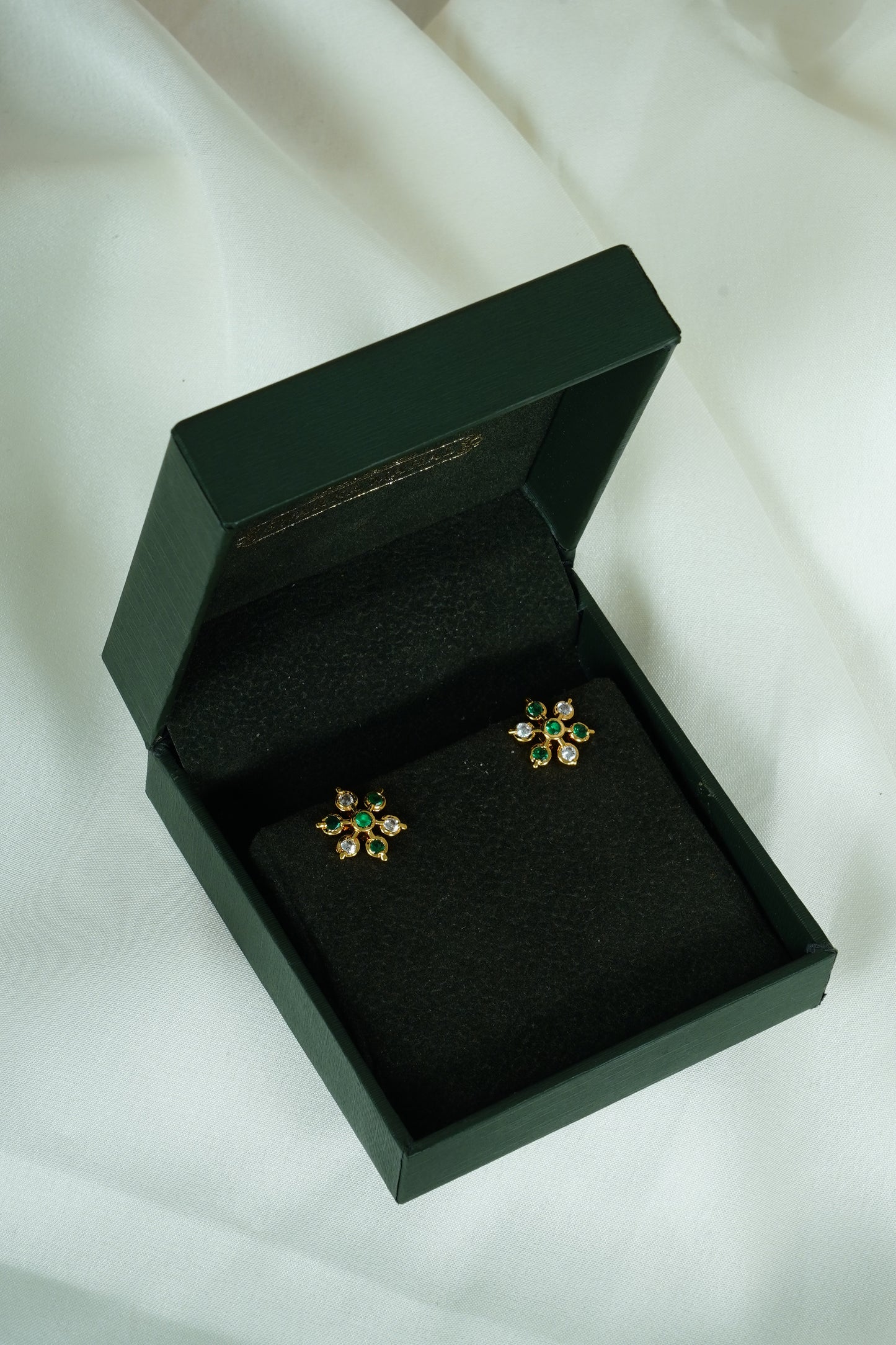 White with green stone diamond