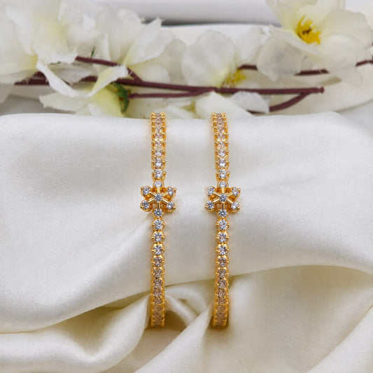 White flower diamond kids bangle