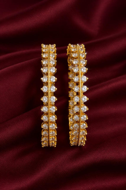 Two leaf diamond bangle
