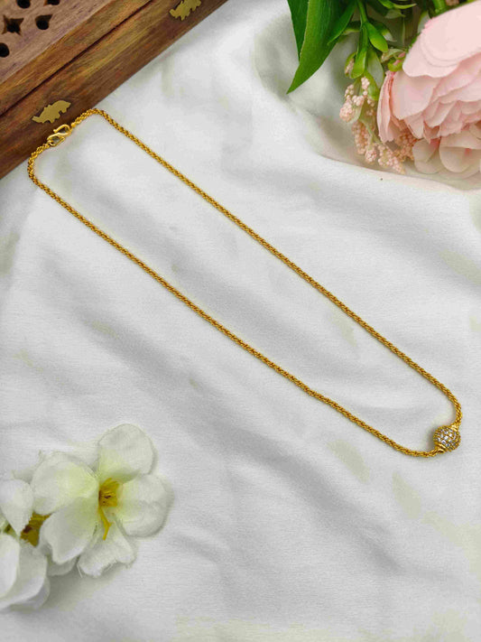 Bold single white ball chain