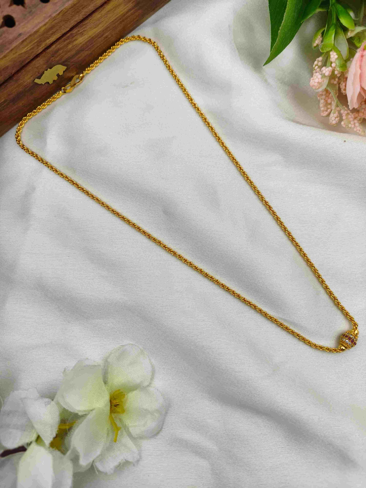 Bold single red with ball chain