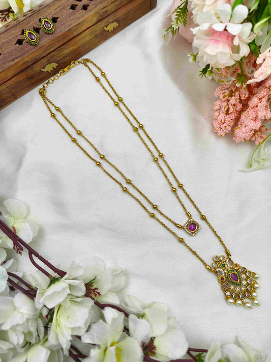 Trendy double layer necklace