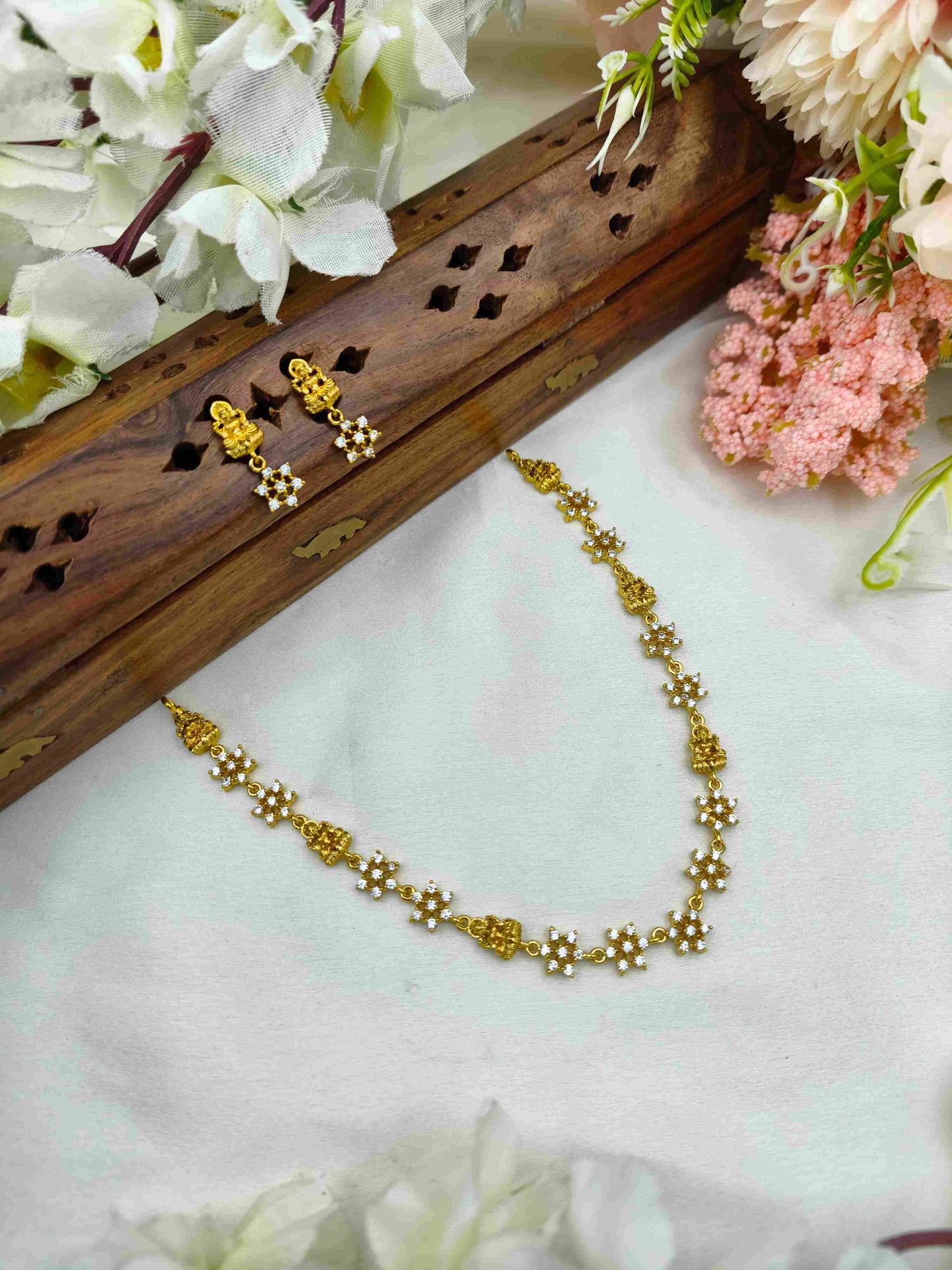 Cute diamond lakshimi necklace