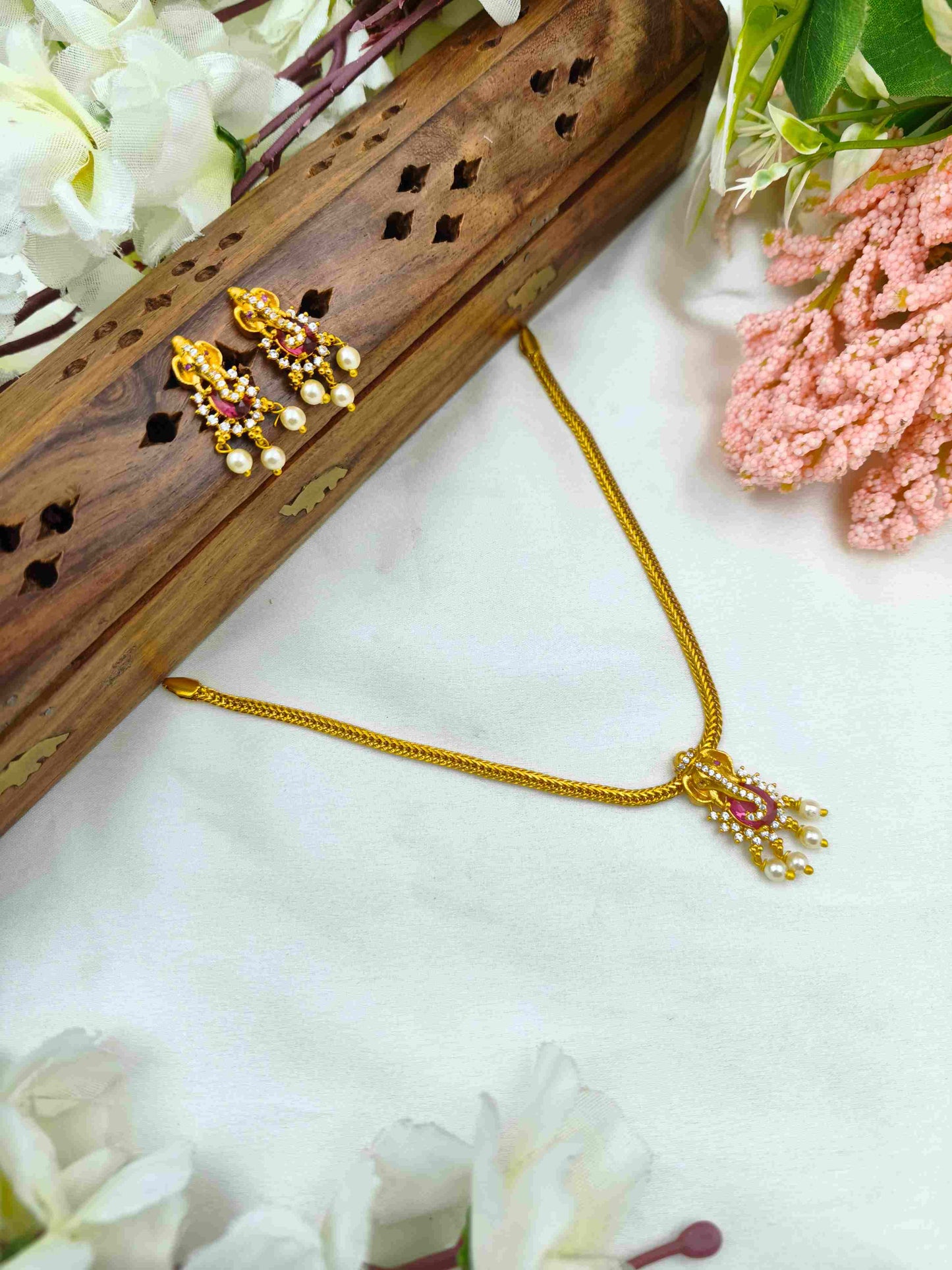 Ruby ganesha necklace