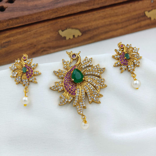 Feather peacock pendent