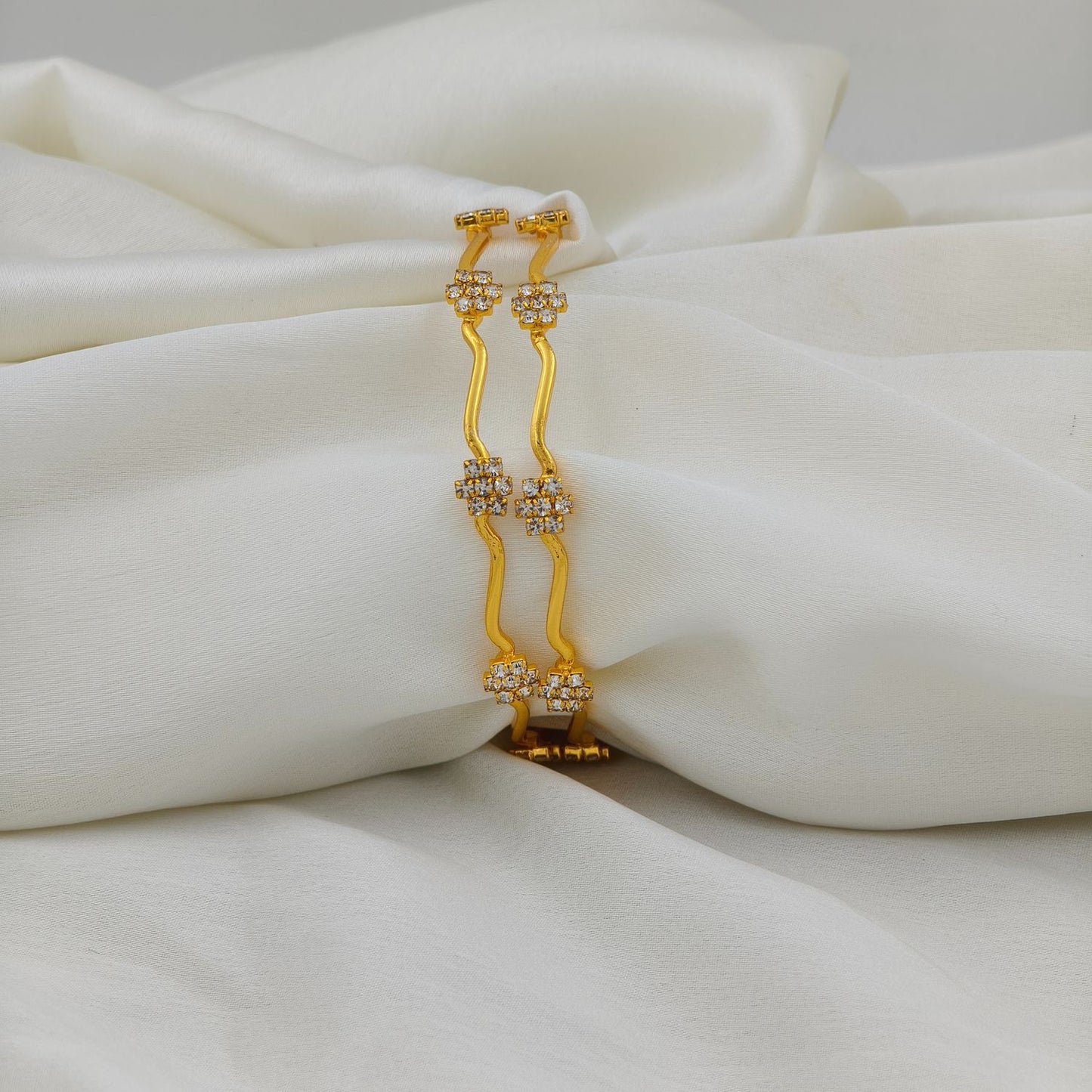 7 Stone Flower Bangle