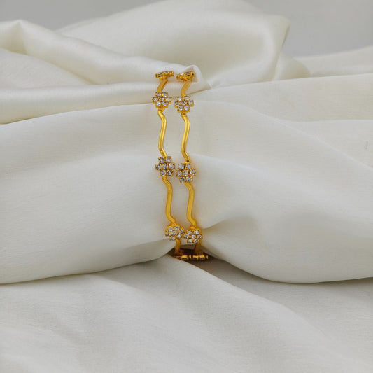 7 Stone Flower Bangle