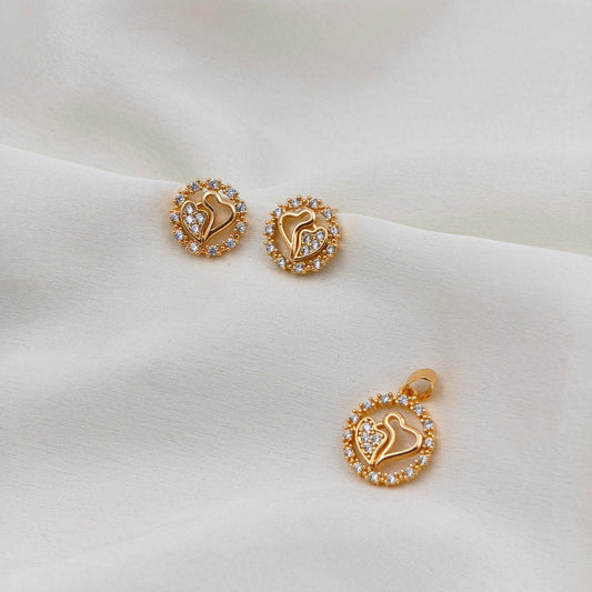 Little heart  pendant set