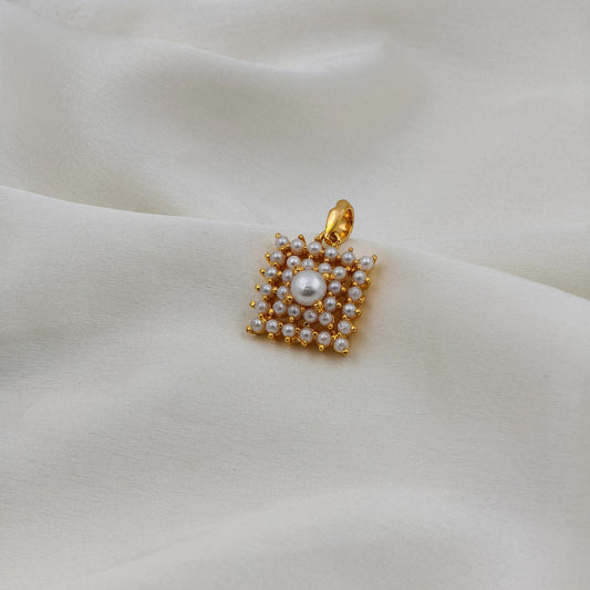 Tiny Pearl Square Pendant