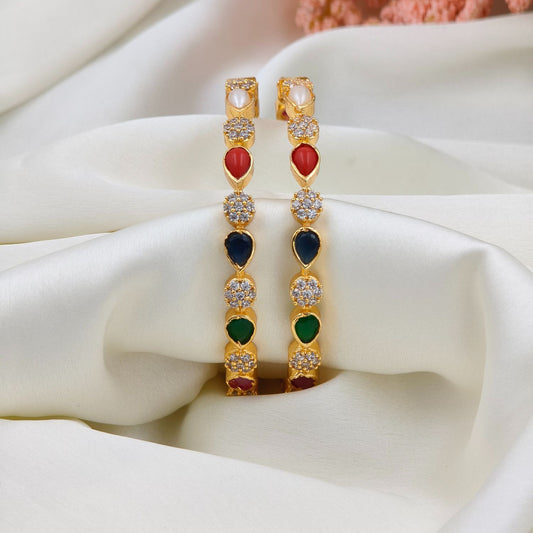 Navaratna with Diamond Bangle