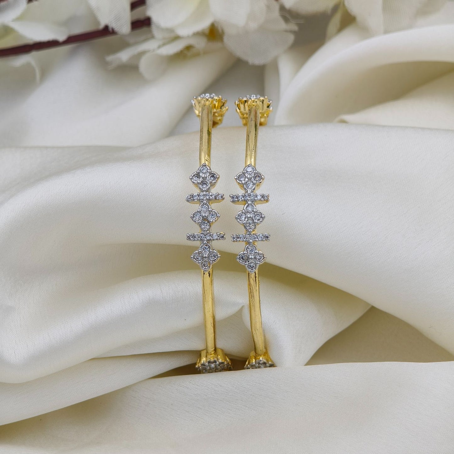 CJ Small Flower diamond bangle