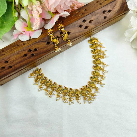 Hanging Peacock Necklace