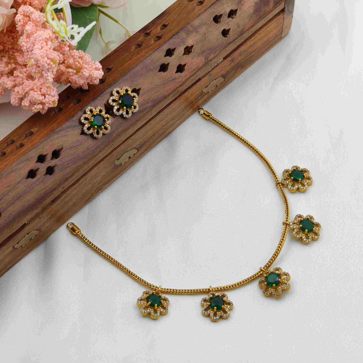 5 hanging diamond necklace