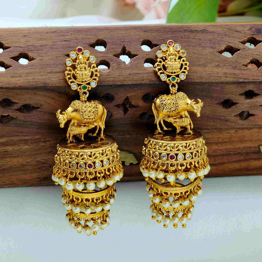 Cow calf multi layer jhumka