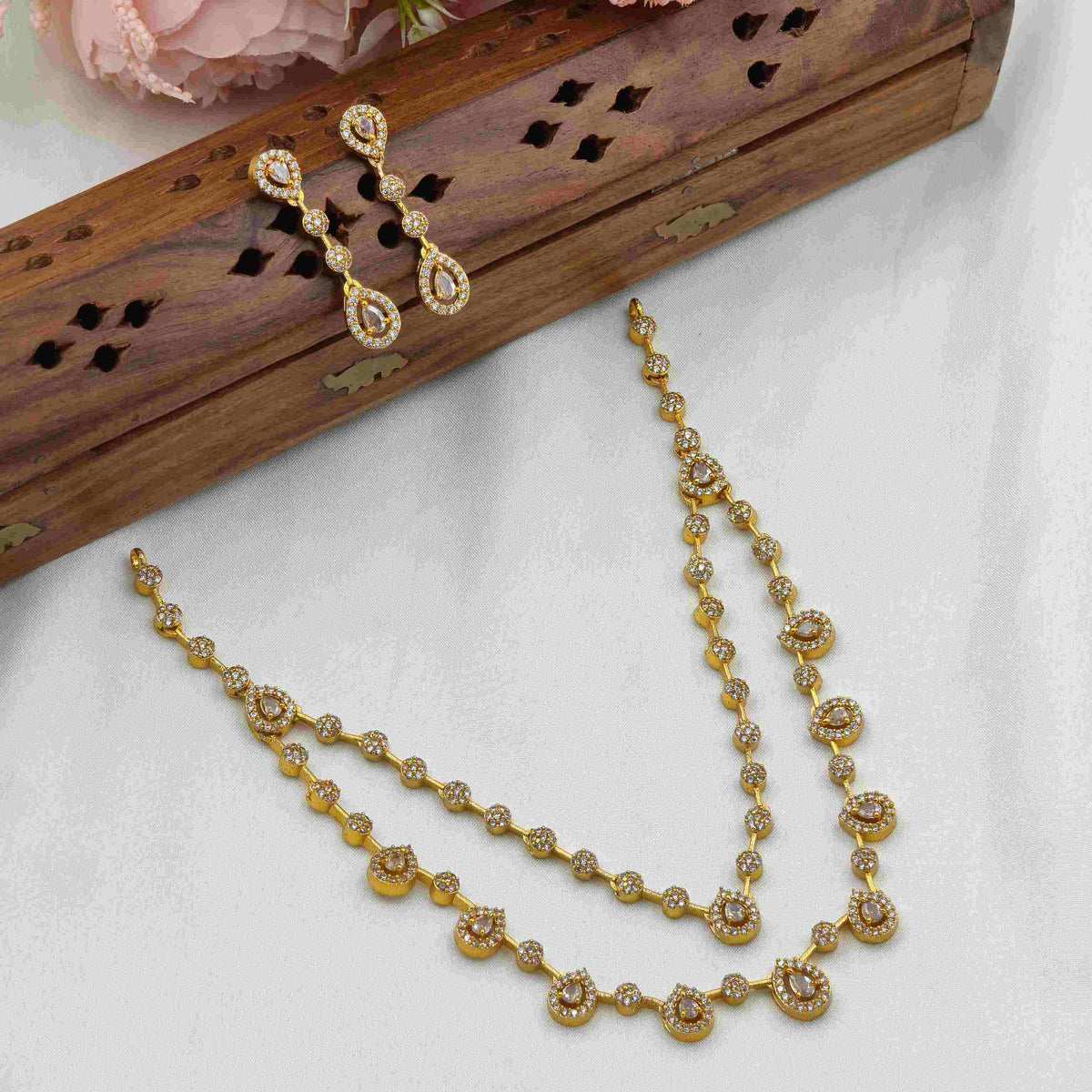 2 layer diamond necklace
