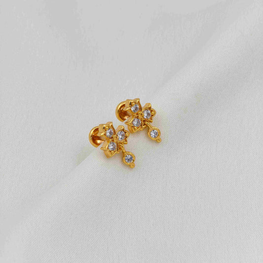 White stone hanging stud