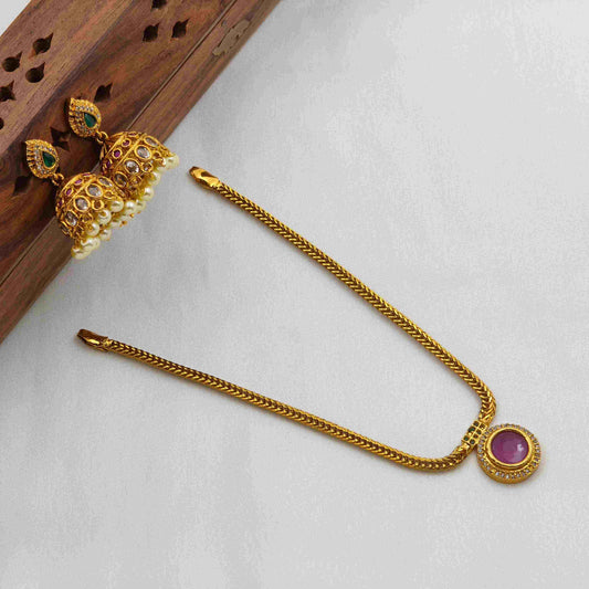 Ruby coin necklace