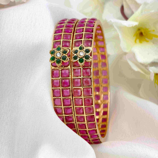 Jadau kundan floral bangle