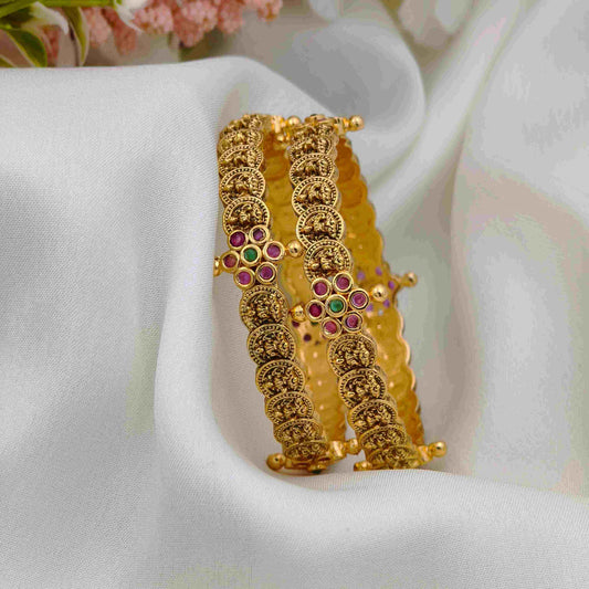 Ruby Flower coin kids bangle
