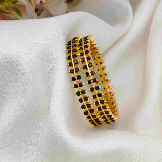 Black Two leaf kids bangle