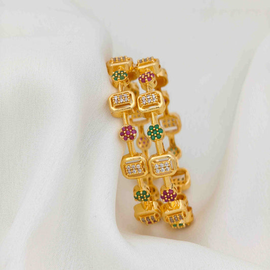 Multi color Rectangle stone kids bangle