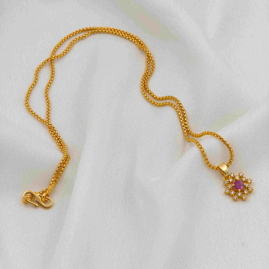 Ruby pendent with chain