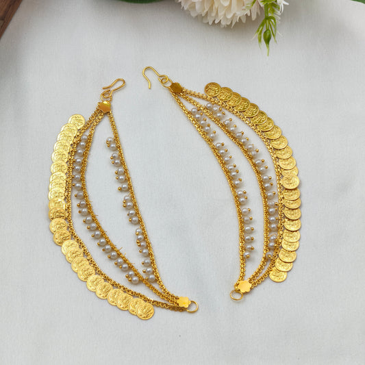Multi layer full gold kasu with pearl Mattal
