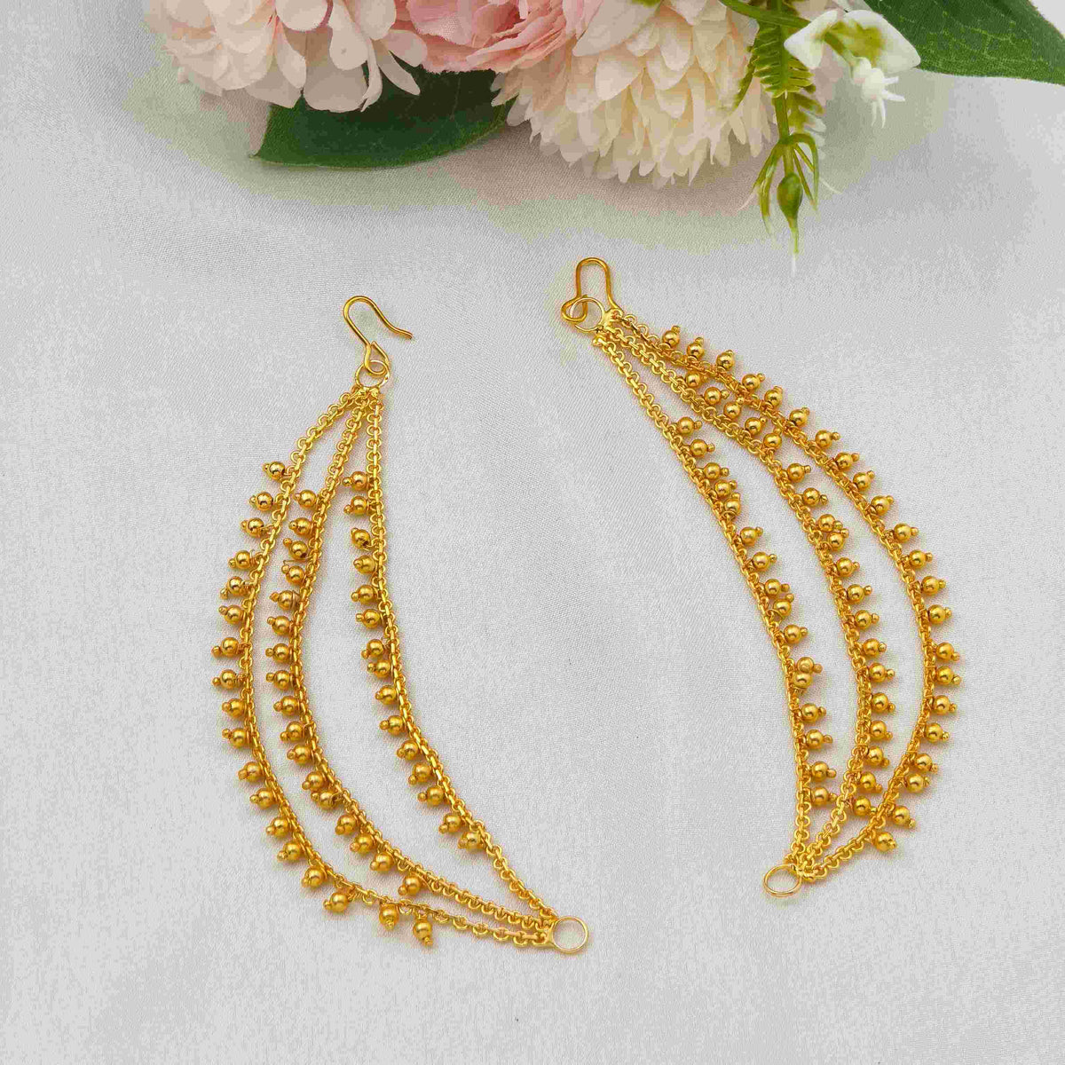 Three Line Gold Beads Matal