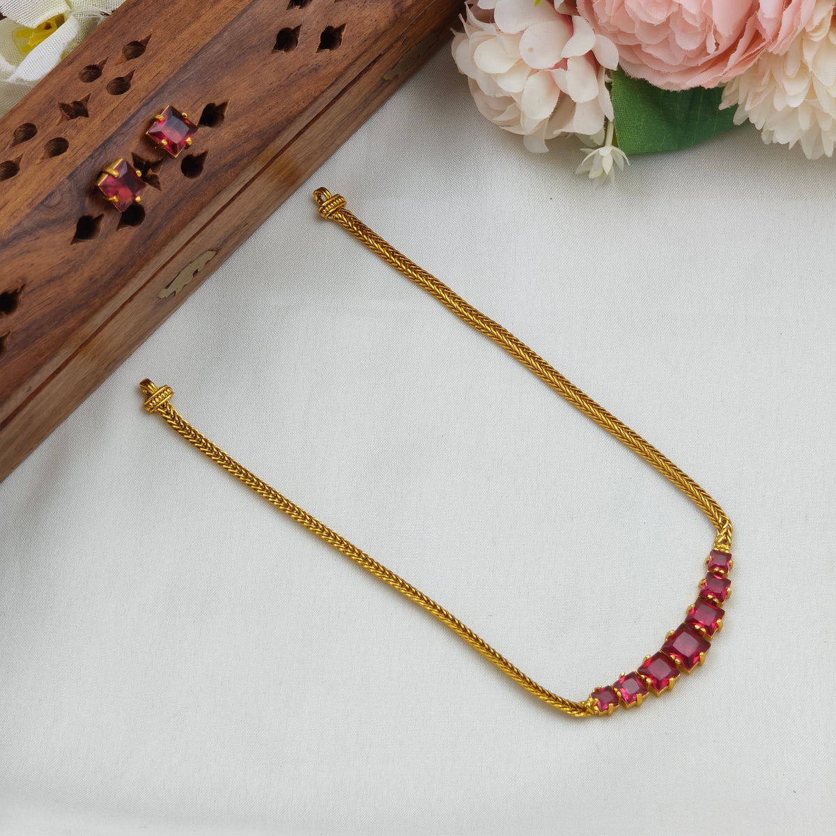 7 Ruby stone Diamond chain