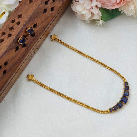 7 Purple stone Diamond chain