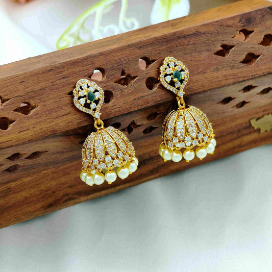 Mithra Green Jhumkas