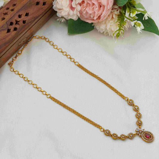 Multi stone Ruby diamond necklace